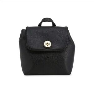 EMPORIO ARMANI Black Mini Backpack Synthetic Pebbled Leather Bag